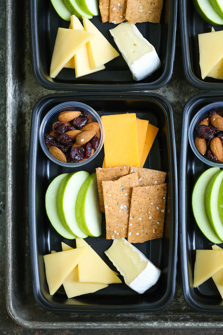 Copycat Starbucks Cheese and Fruit Bistro Box - Prep for the week ahead! Perfect to refuel and snack with cheese, crackers, apples, cranberries and almonds!