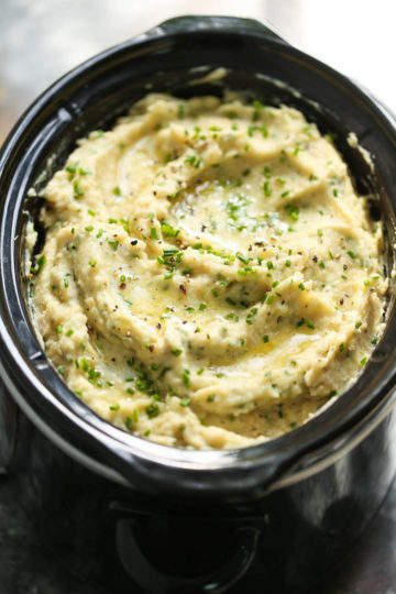 Slow Cooker Cauliflower Mashed Potatoes