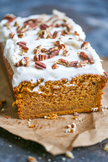 Pumpkin Spice Bread with Cream Cheese Frosting