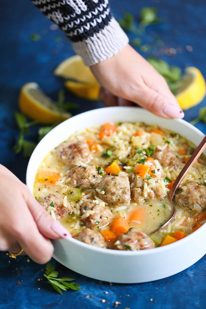 Chcicken Meatball Soup Chicken Meatball Noodle Soup - Tastes just like everyone's favorite chicken noodle soup but it's made 1000x better with chicken meatballs!
