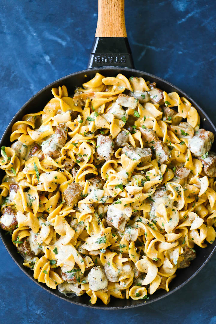 Instant Pot Beef Stroganoff - Hands down the best and EASIEST stroganoff I have ever had! The meat comes out SO AMAZINGLY TENDER, and the sauce is unbelievably oh-so-creamy, it just melts in your mouth!