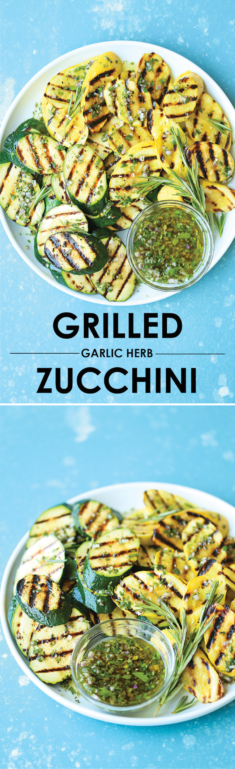 Grilled Garlic Herb Zucchini - An easy peasy summertime staple! The zucchini comes out perfectly garlicky, fresh, and crisp-tender – so simple yet so good!