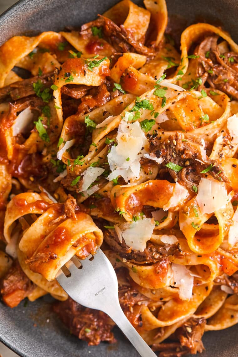 Instant Pot Ragu - The best beef ragu you can make in just a fraction of the time! And the beef is just melt-in-your-mouth, fall apart tender!