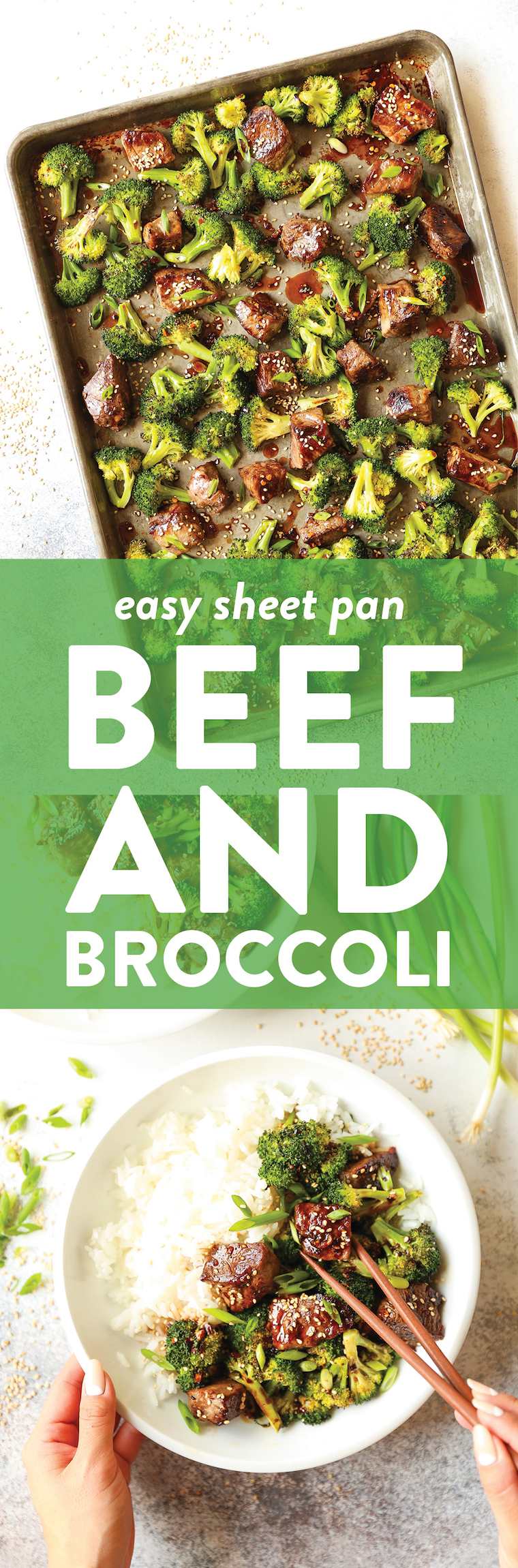 Sheet Pan Beef and Broccoli - Say hello to the easiest beef and broccoli! No fuss, less dishes yet it's 10000x better than take-out. Win-win!
