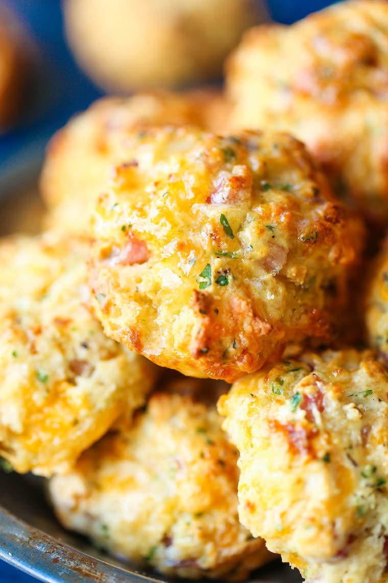 Ham and Cheese Drop Biscuits