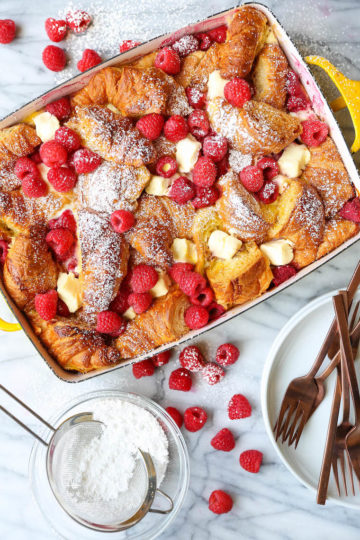 Raspberry Croissant French Toast Bake