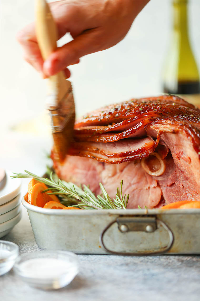 Maple Glazed Ham - Made with the most incredible maple, brown sugar glaze. With just a few ingredients, this will be a hit with everyone!