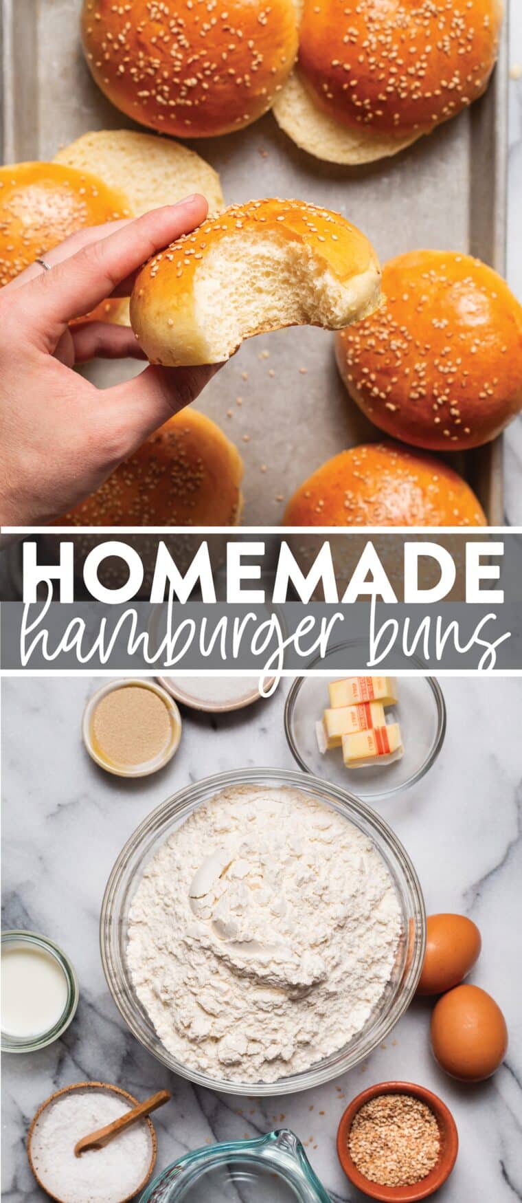 Homemade Hamburger Buns (Light & Fluffy) - THE BEST (and easiest) buns ever! So soft, pillowy and airy, perfect for any burger or sandwich. You'll never want store-bought ever again!