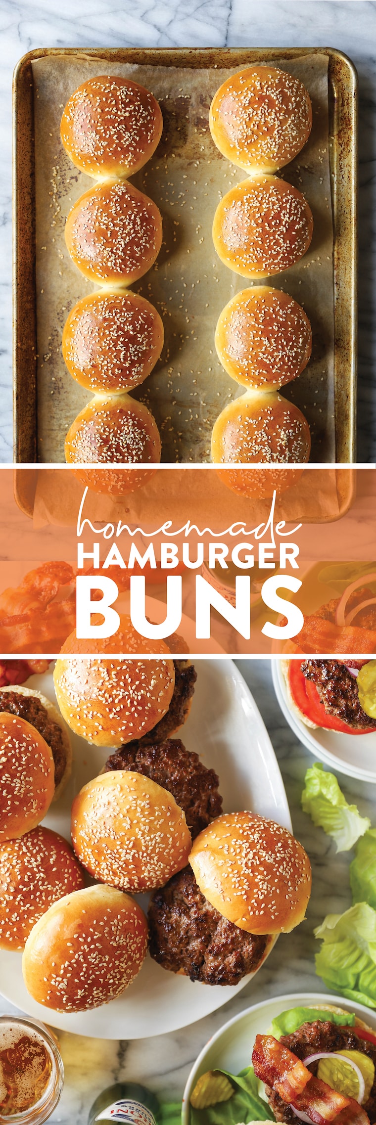 Homemade Hamburger Buns - THE BEST buns ever! So soft, pillowy and airy, perfect for any sandwich. You'll never want store-bought ever again!