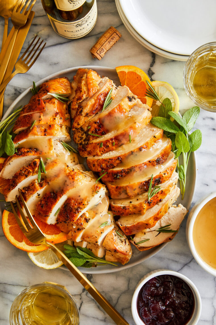 Roasted Turkey Breast - Yields the most tender, juicy meat with the crispiest skin! 15-20 min prep time. That's it! So simple yet SO GOOD.