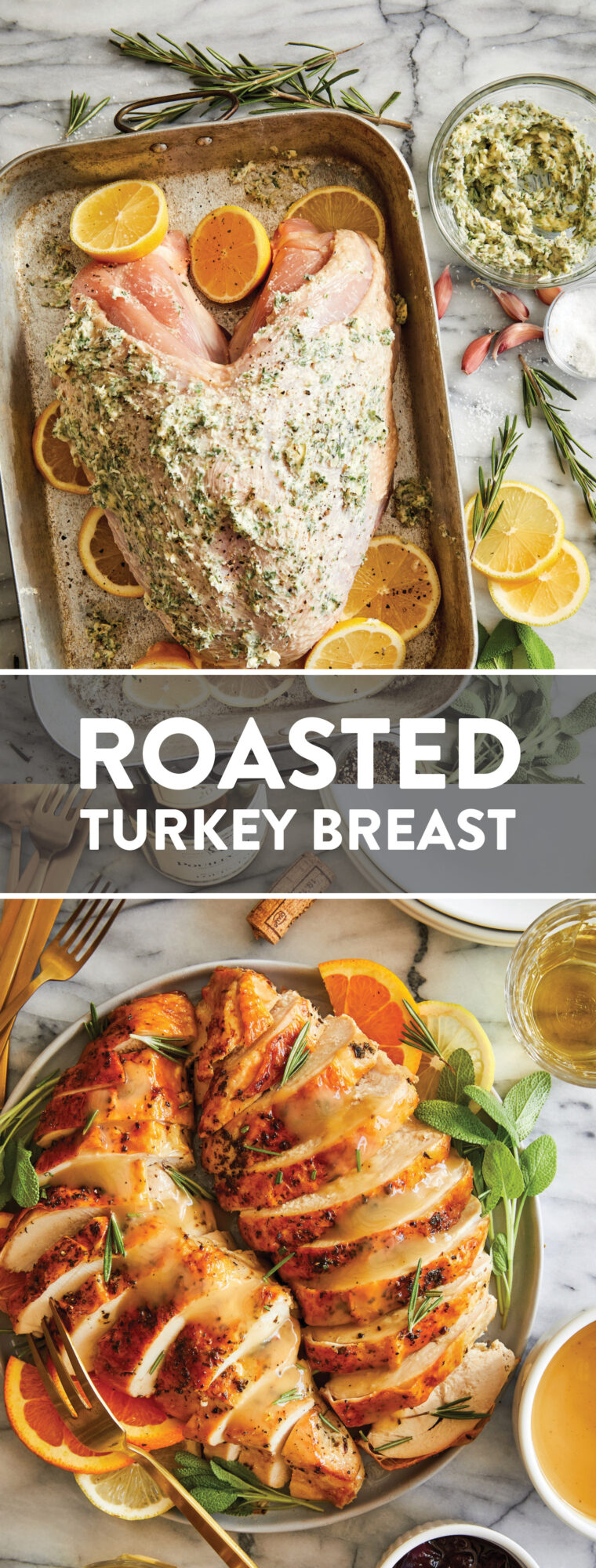 Roasted Turkey Breast - Yields the most tender, juicy meat with the crispiest skin! 15-20 min prep time. That's it! So simple yet SO GOOD.