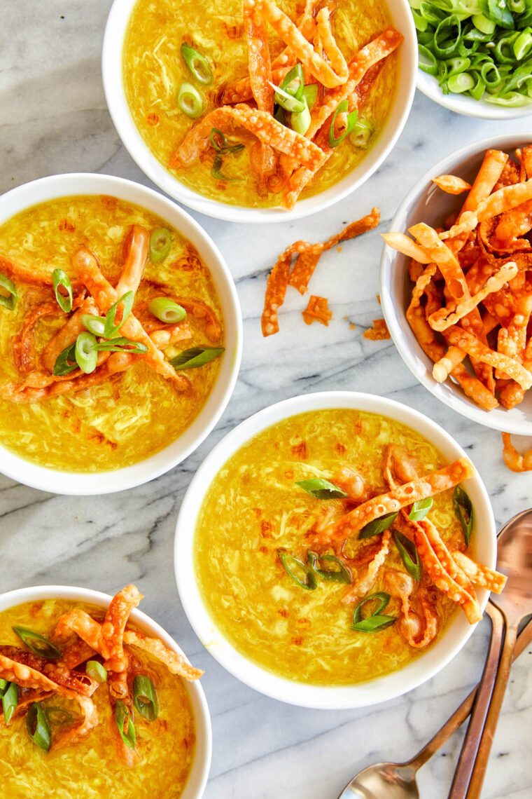 Egg Drop Soup - So much better than restaurant-quality! Made so easily right at home with a super short ingredient list. So good, so so cozy!