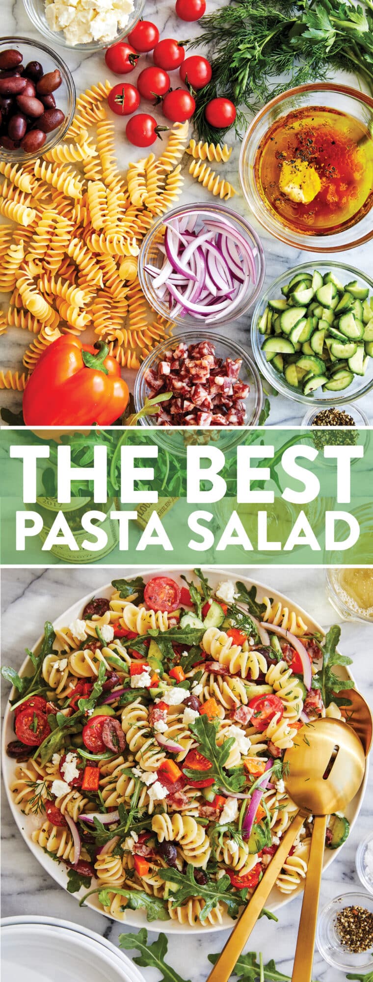 The Best Pasta Salad - The only recipe you need here! So fresh, so zesty, and sure to be a hit with EVERYONE at dinner, potlucks and picnics!